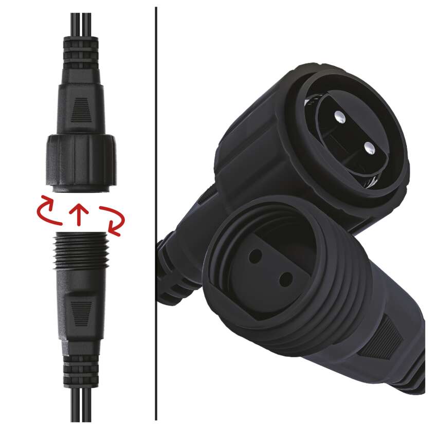 Osnovni komplet za povezovalne verige Standard, 10 m, zunanji, hladna bela, časovnik