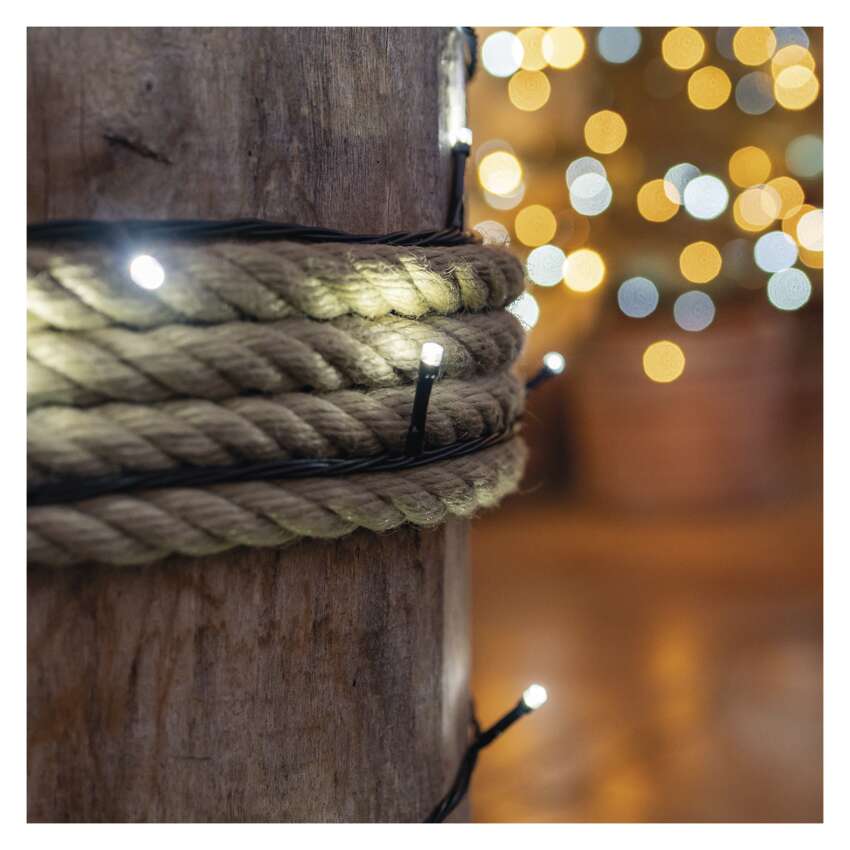 Osnovni komplet za povezovalne verige Standard, 10 m, zunanji, hladna bela, časovnik