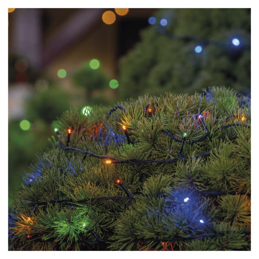 Standard LED povezovalna božična veriga, 10 m, zunanja in notranja, večbarvna