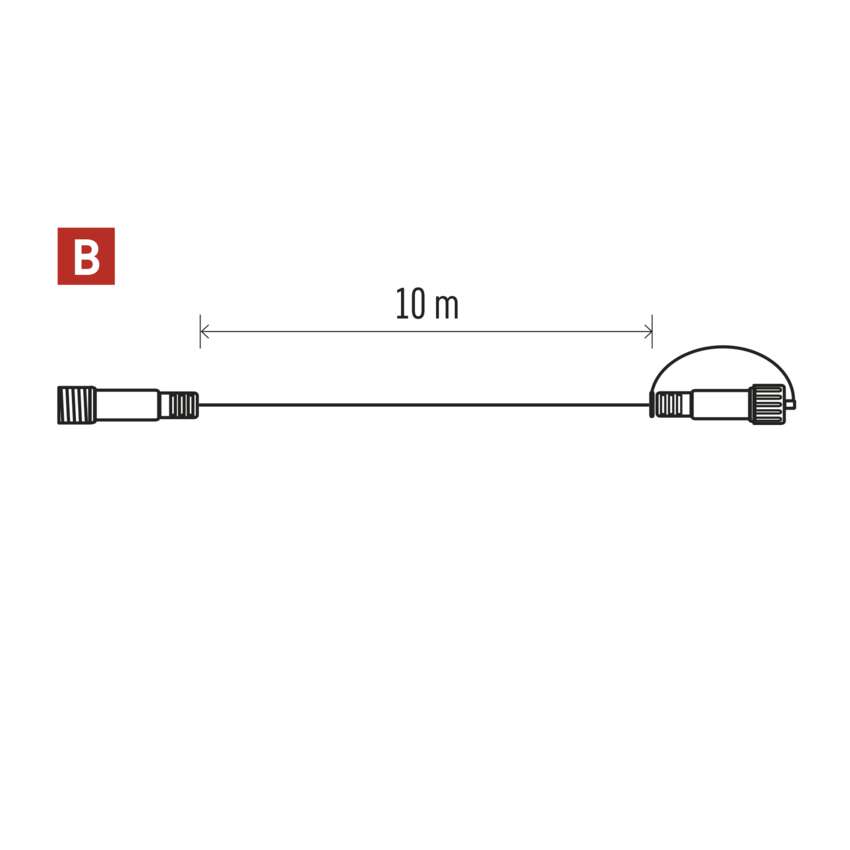 Podaljšek za povezovalne verige Standard črn, 10 m, zunanji in notranji