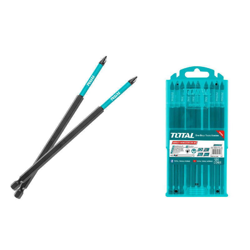 10-delni set udarnih nastavkov za izvijač 150mm, serija INDUSTRIAL (TACIM16PH263) TOTAL