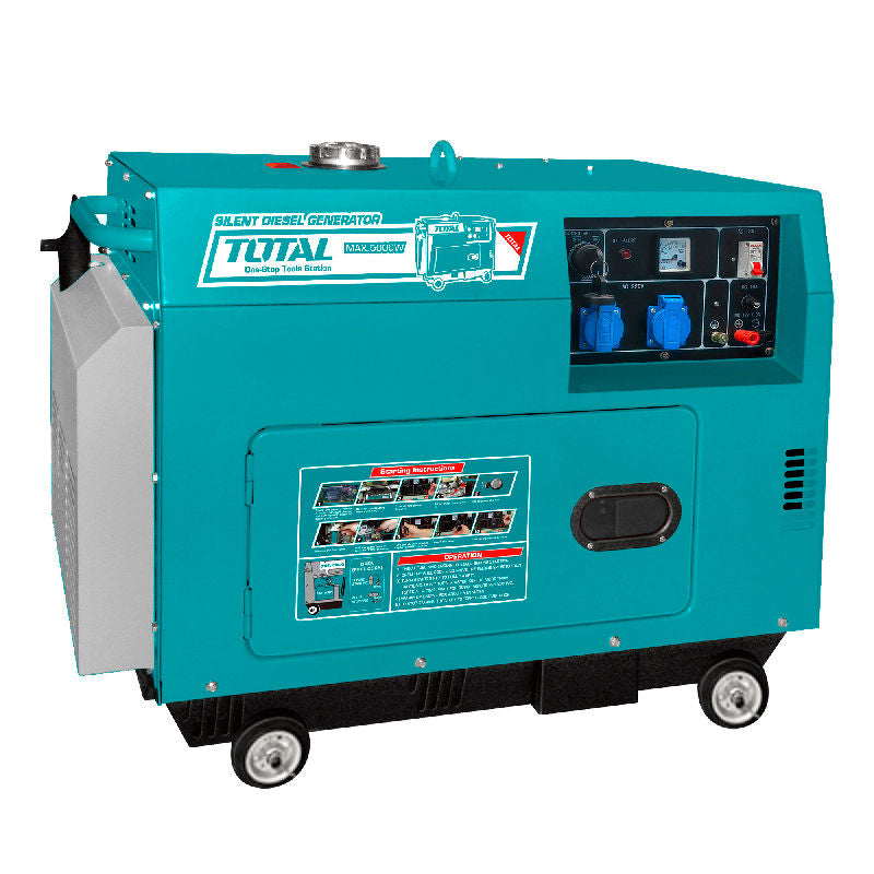Tihi dizelski generator 5KW, 17L/9hp/9hours/3000rpm (TP250001) TOTAL