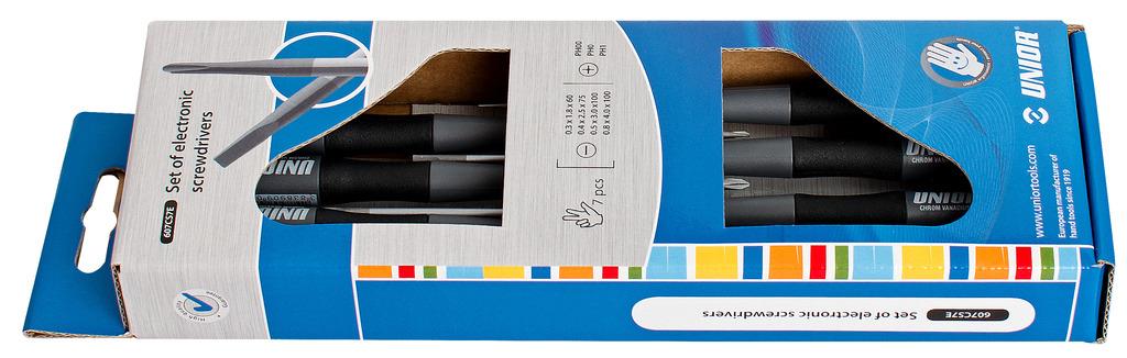 Unior izvijači za elektroniko Art.607CS7E 4x PL/3x PH (620960)
