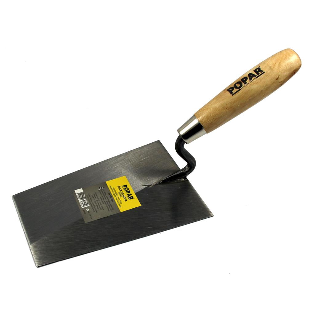POPAR ŽLICA ZIDARSKA VARJENA OGLATA Labodji vrat, lesen lakiran ročaj, POPAR 180 mm