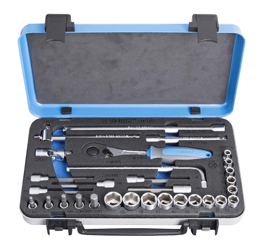 Unior ključi nasadni 3/8" v kovinski kaseti Art.239D 6-19 mm (613073)