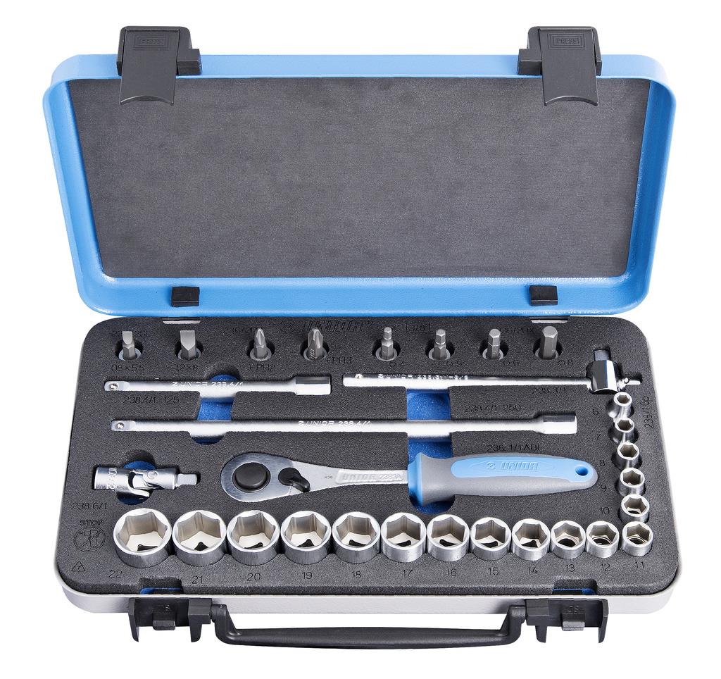 Unior ključi nasadni 3/8" v kovinski kaseti Art.239C 6-22 mm (613072)