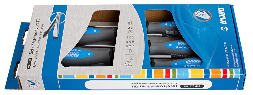 Unior izvijači ploščati križni TBI Art.609CS5TBI 3x PL/2x PZ (611987)