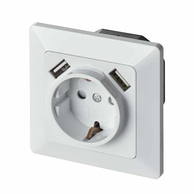 Vtičnica Schuko + 2Usb