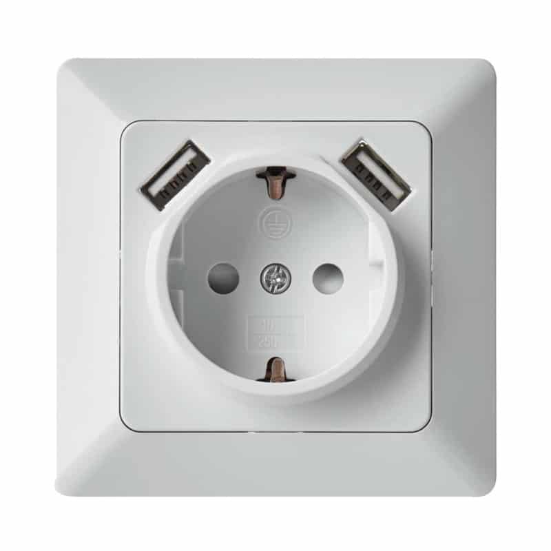 Vtičnica Schuko + 2Usb