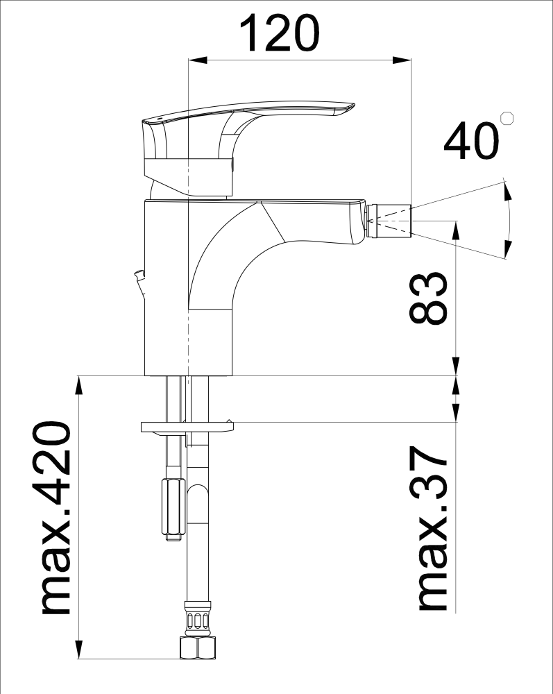 Unitas ARMATURA ZA BIDE Elite Black e50B