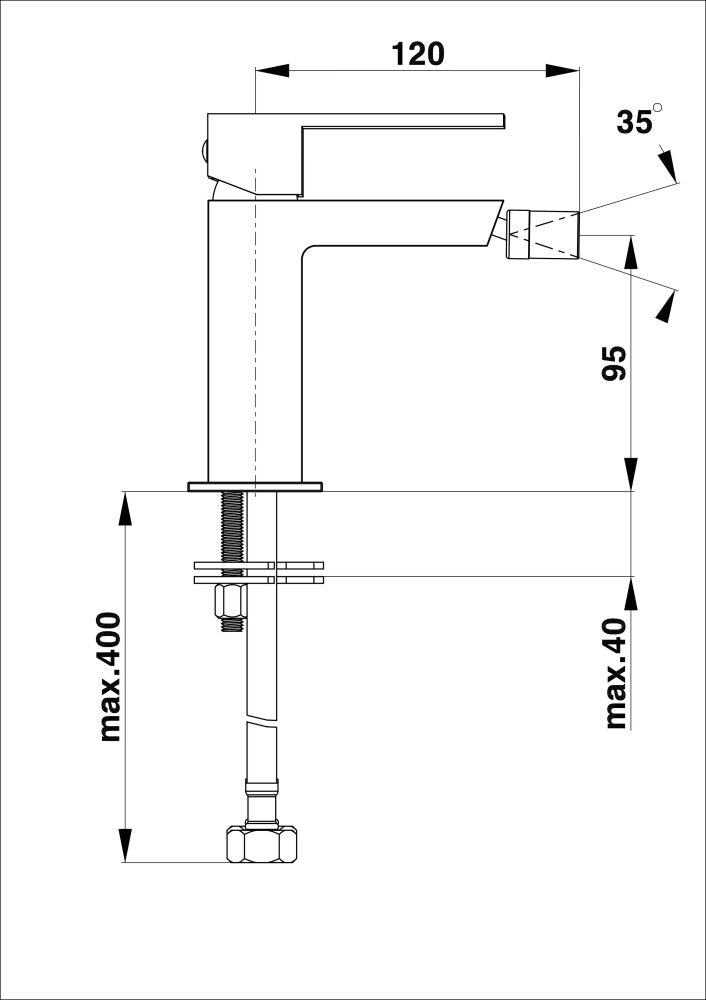 Unitas ARMATURA ZA BIDE SQ Black q50B