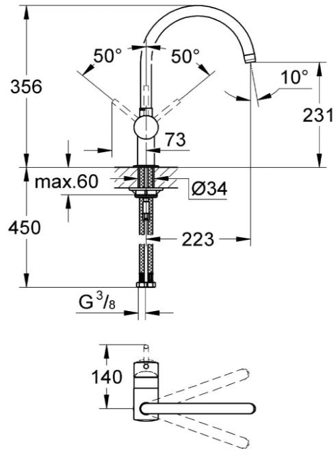 PIPA GROHE MINTA KUHINJSKA 32917 000