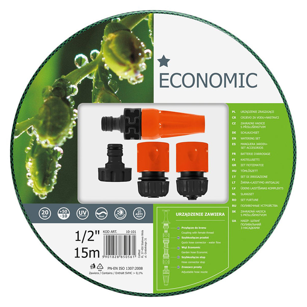 CELLFAST CEV ZA VODO ECONOMIC Troslojna, s priključki. 1/2"-15m/20bar