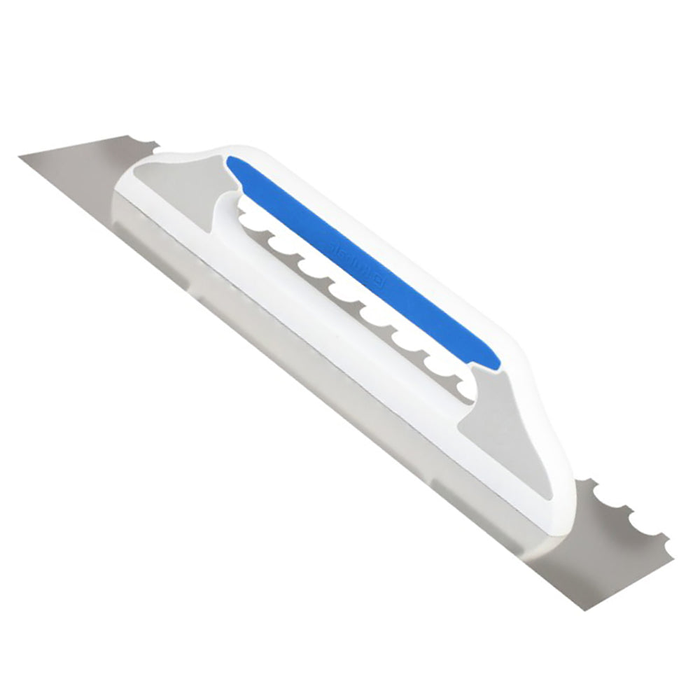 KUBALA GLADILKA ZIDARSKA Ročaj G21, inox. 480x130mm/polkrožni zobje