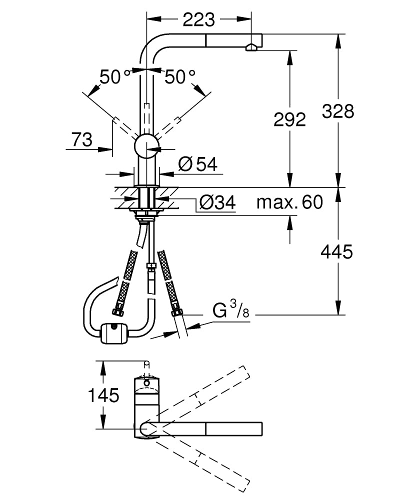 PIPA GROHE MINTA KUHINJSKA IZVLEČNA 32168 000
