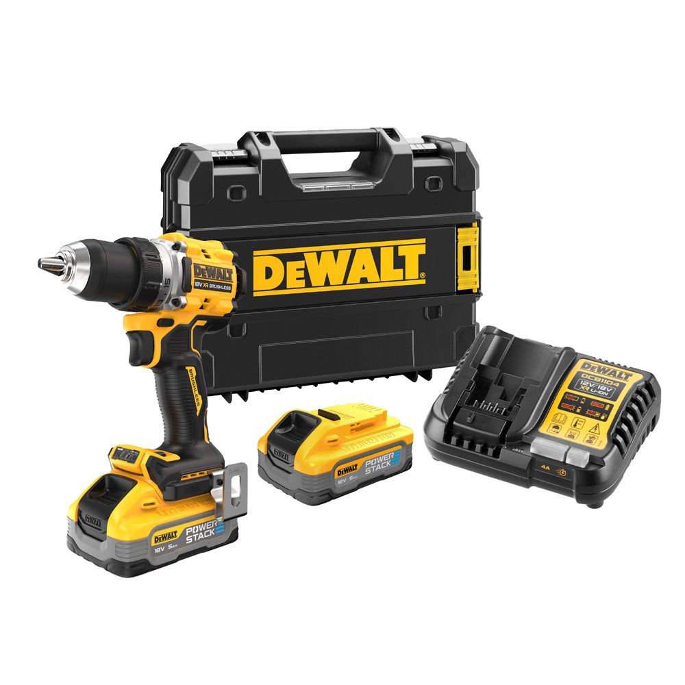 DEWALT VRTALNIK AKUMULATORSKI DEWALT DCD800H2T 18 V, 2 bater. in pol. 18 V, 90 Nm, 2x5 Ah POWERSTACK (DCD800H2T)