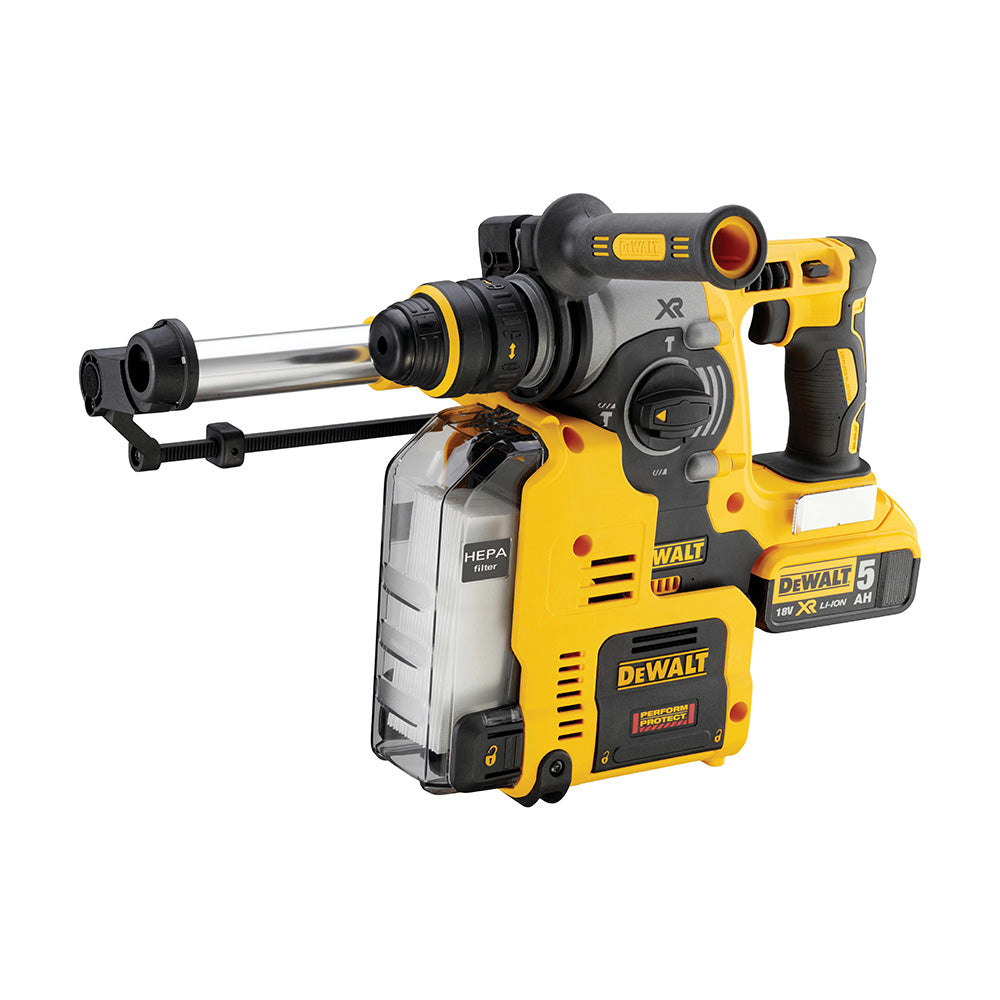 DEWALT KLADIVO KOMBINIRANO AKUMULATORSKO DEWALT DCH275P2 18V, 2.1J, SDS Plus. 18V, 2.1J, 2x5Ah, s sesalnikom (DCH275P2)