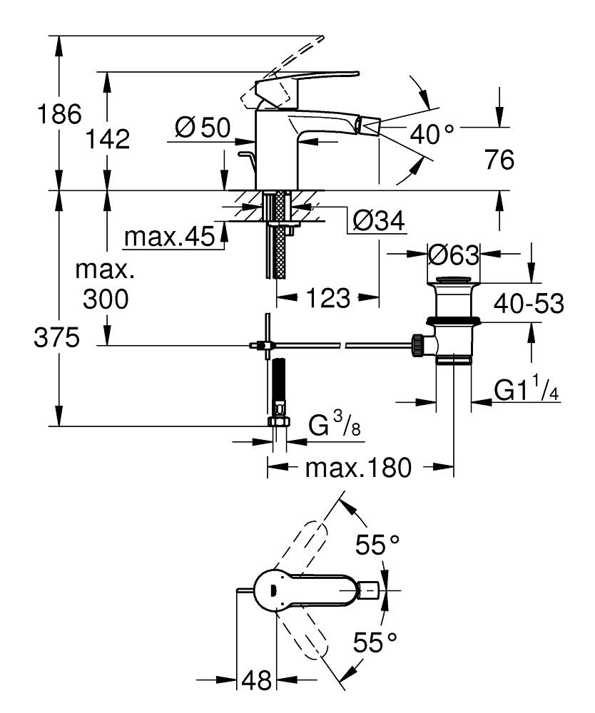 PIPA GROHE EUROSTYLE COSMO. ZA BIDE 33565 002