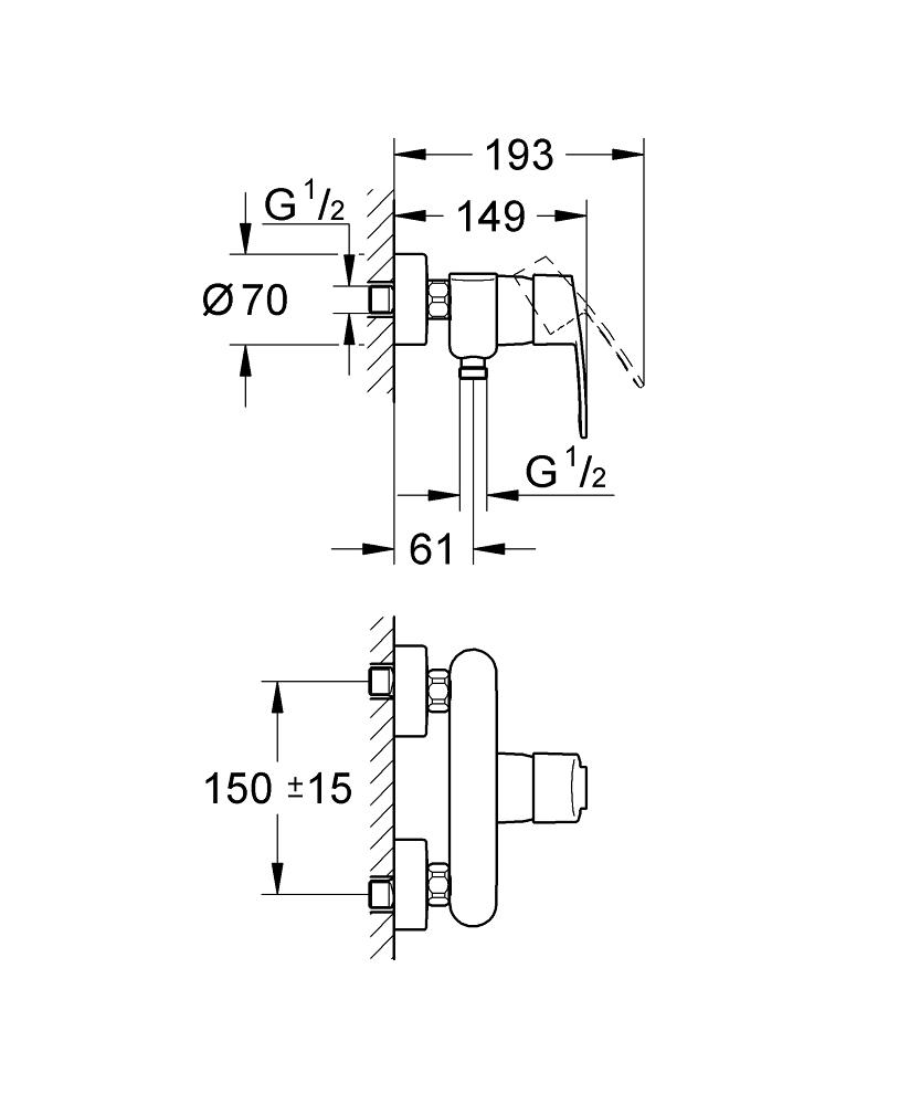 PIPA GROHE EUROSTYLE COSMO. ZA TUŠ 33590 002