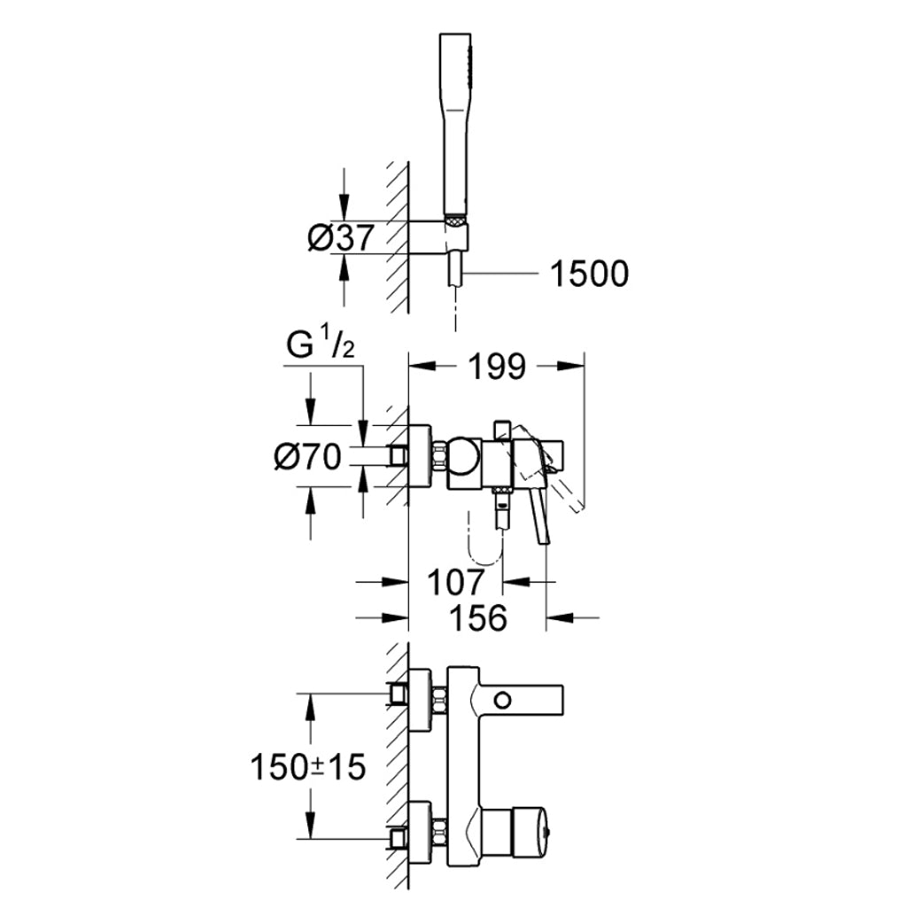 PIPA GROHE CONCETTO ZA KAD KOMPLET 32212 001