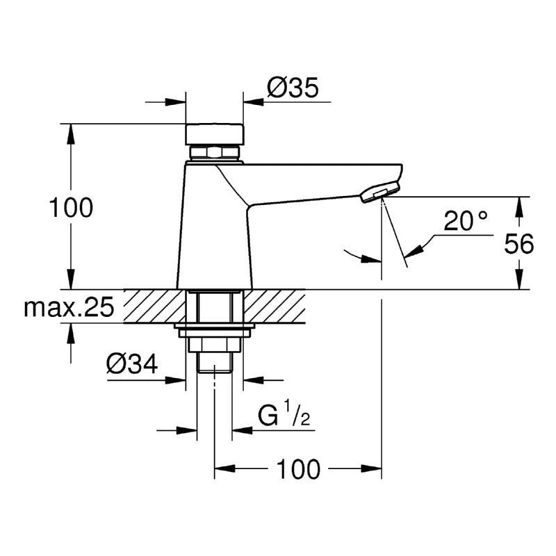 PIPA GROHE EUROECO CT 1/2 ČASOVNA 36265 000
