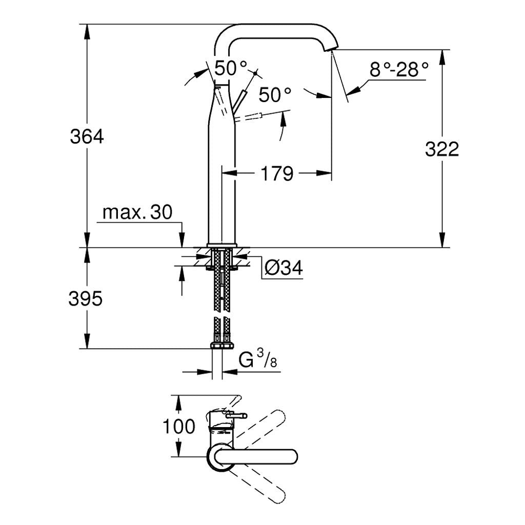 PIPA GROHE ESSENCE ZA UMIVALNIK XL 32901 001