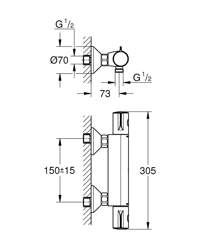 PIPA GROHE GTM 800 ZA TUŠ 34558 000