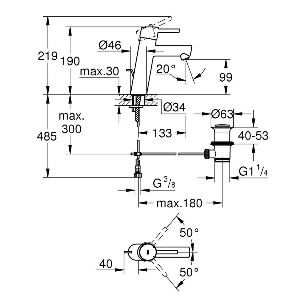 PIPA GROHE CONCETTO ZA UMIV M ZG DEL 23450 001