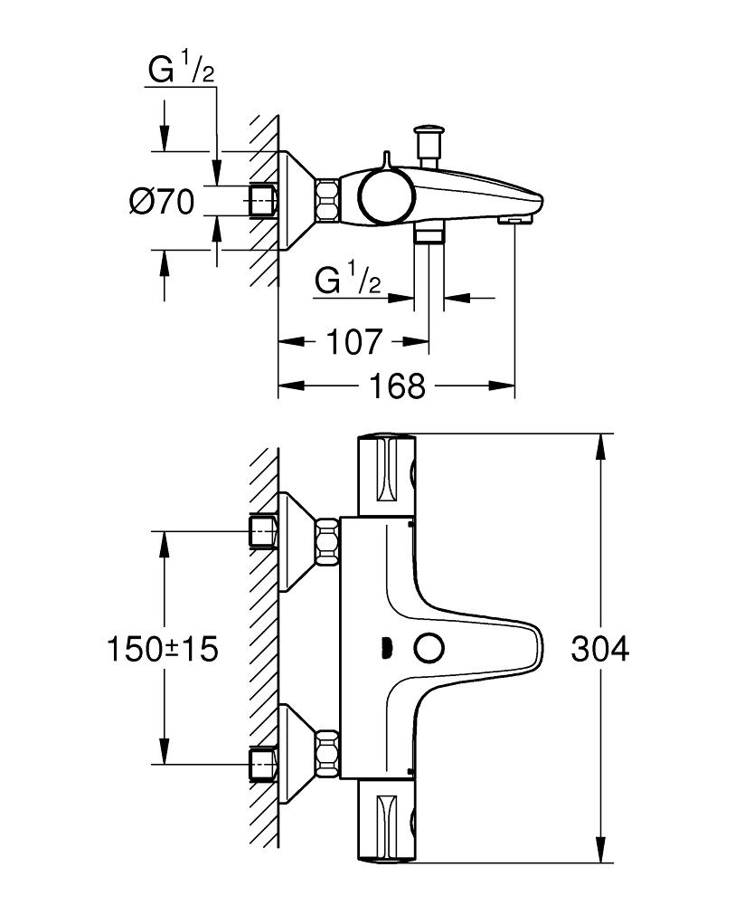 PIPA GROHE GTM 800 ZA KAD 34567 000
