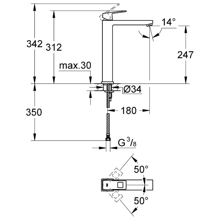 PIPA GROHE EUROCUBE ZA UMIV XL SIZE 23406 000