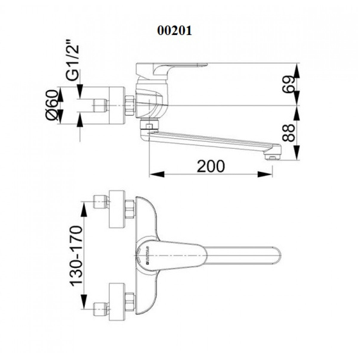 PIPA UNITAS 00201 INFINITY KUH. ZIDNA L=200