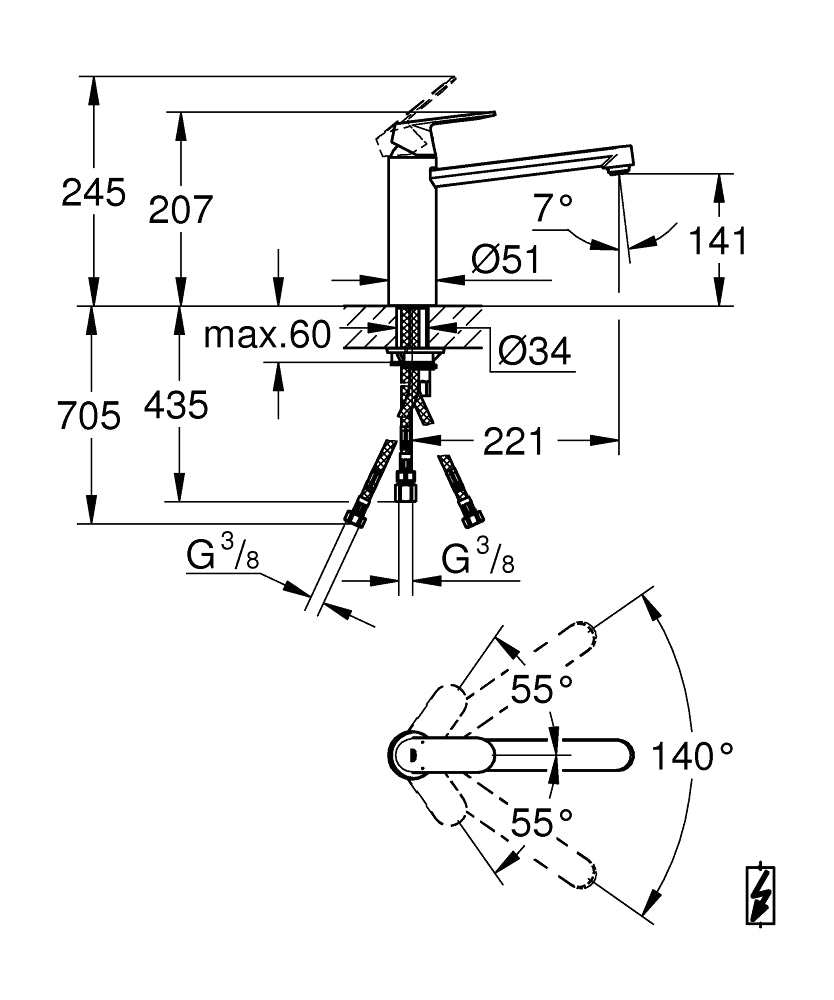 PIPA GROHE EUROSMART COS. BOJL 3cevi 30194 000