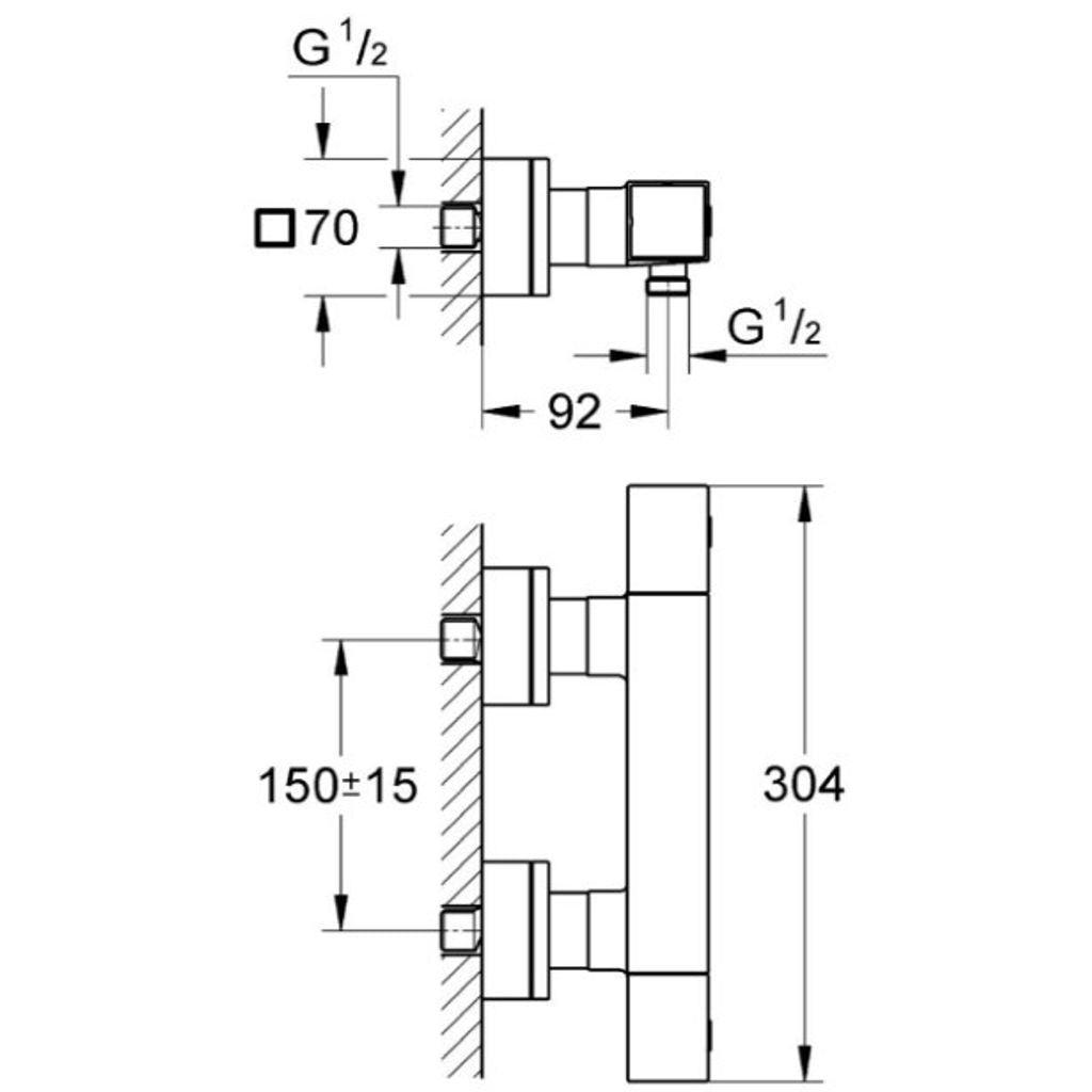 PIPA GROHE GTM CUBE ZA TUŠ 34488 000