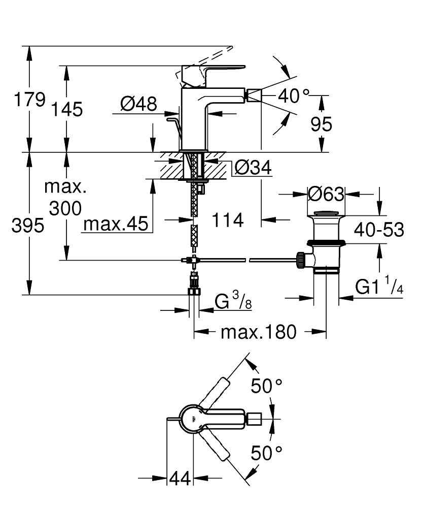 PIPA GROHE LINEARE ZA BIDE 33848 001