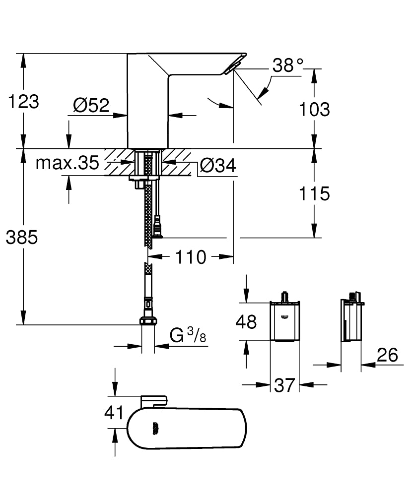 PIPA GROHE BAU COSMO. E ZA UMIV. IR 36451 000