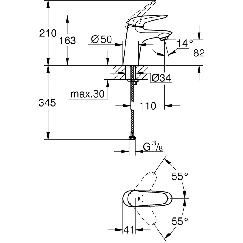 PIPA GROHE EUROSTYLE ZA UMIVALNIK S 23715 003