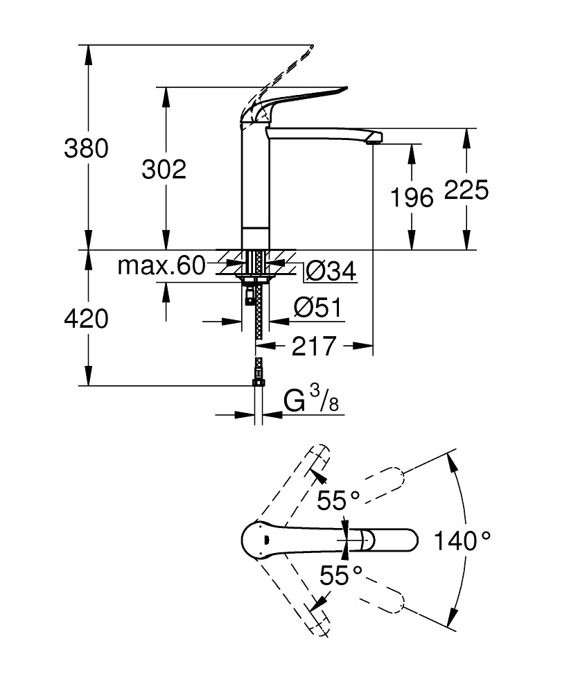 PIPA GROHE EUROECO SPECIAL UMIVALNIK 30208 000