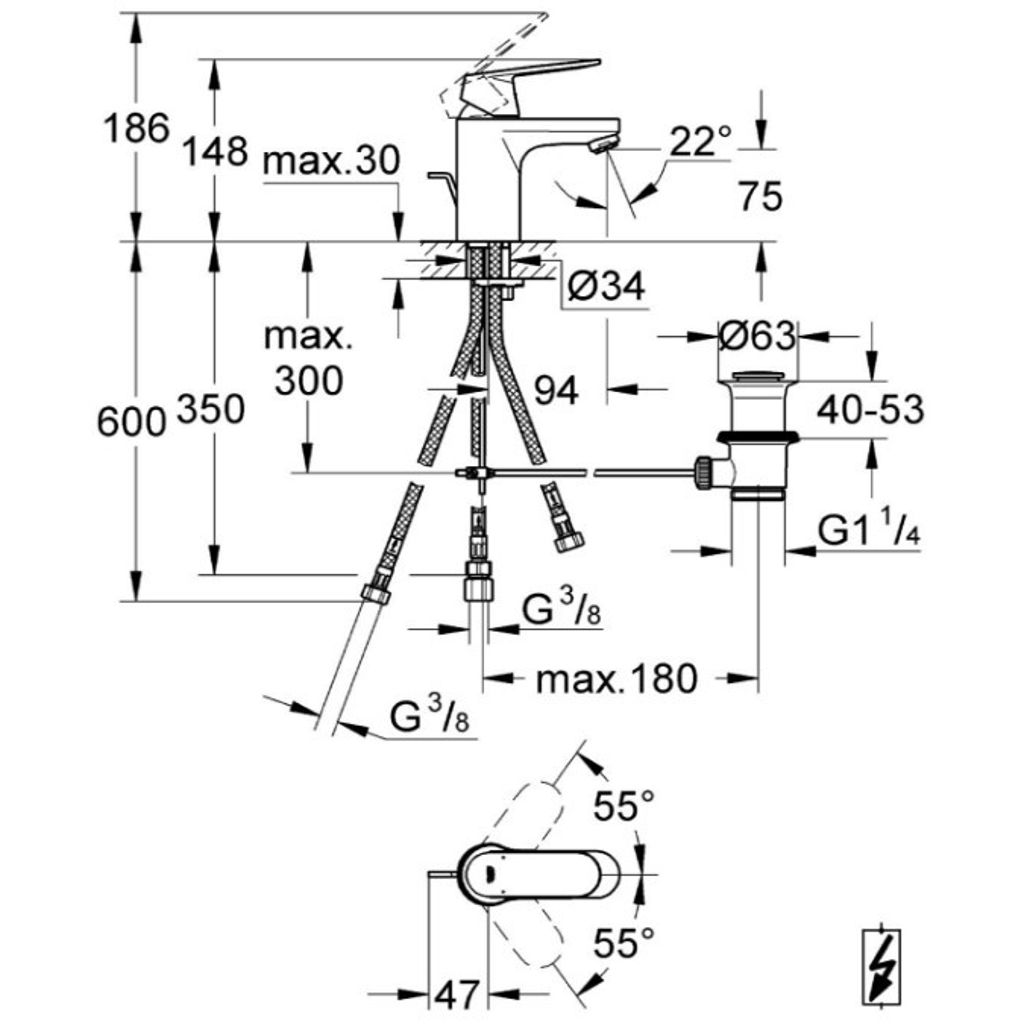 PIPA GROHE EUROSMART COSMO ZA UMIV 3 CEVI 32955 000