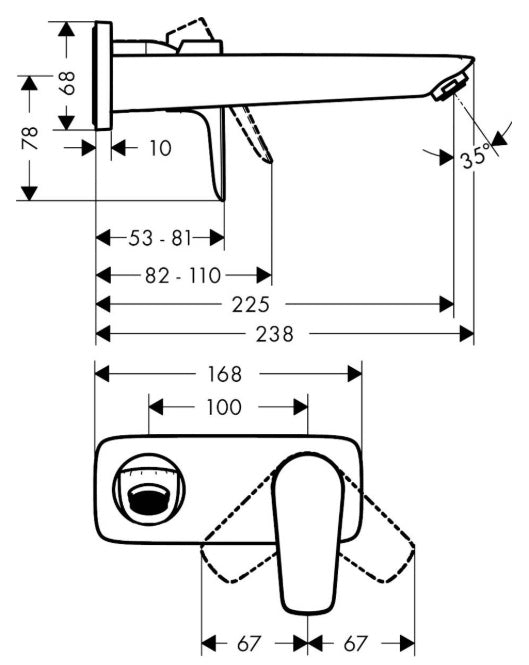 PIPA HANSGROHE TALIS E 240 ZIDNA ZA UMIV 71734000