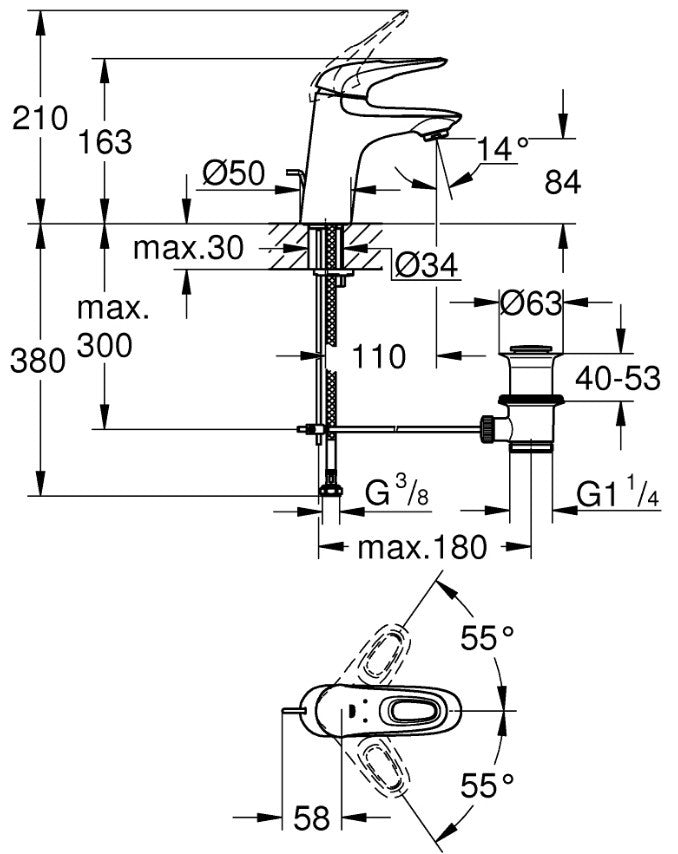 PIPA GROHE EUROSTYLE ZA UMIVALNIK 23564 003