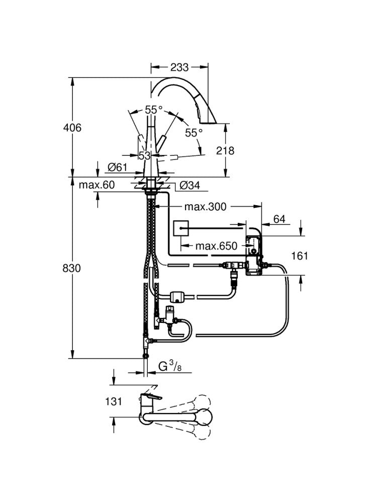 PIPA GROHE ZEDRA KUH IZVLEČNA TOUCH 30219 002