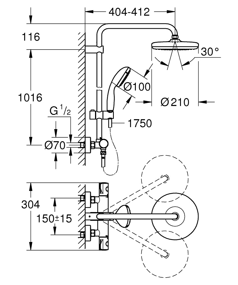 PIPA GROHE TEMPESTA SYSTEM 210 26848 000
