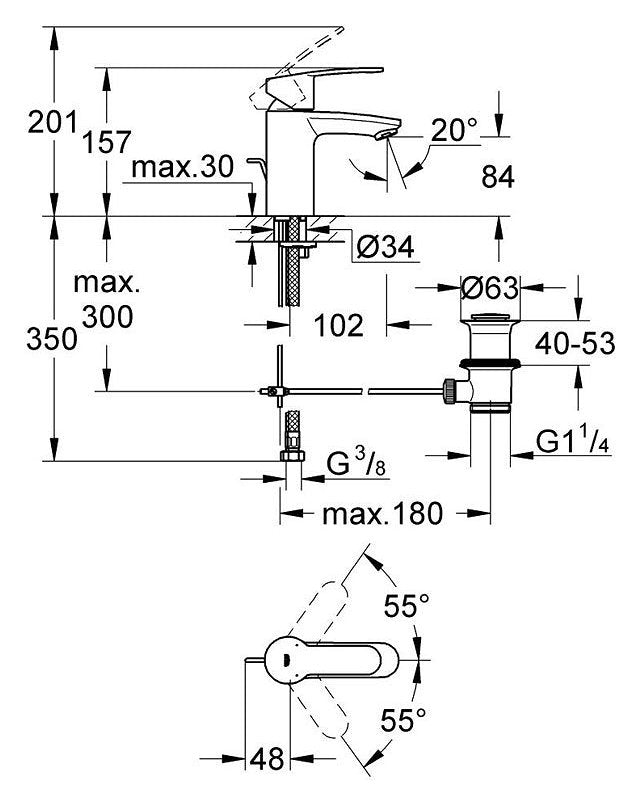 PIPA GROHE EUROSTYLE COSMO ZA UMIV 33552 20E