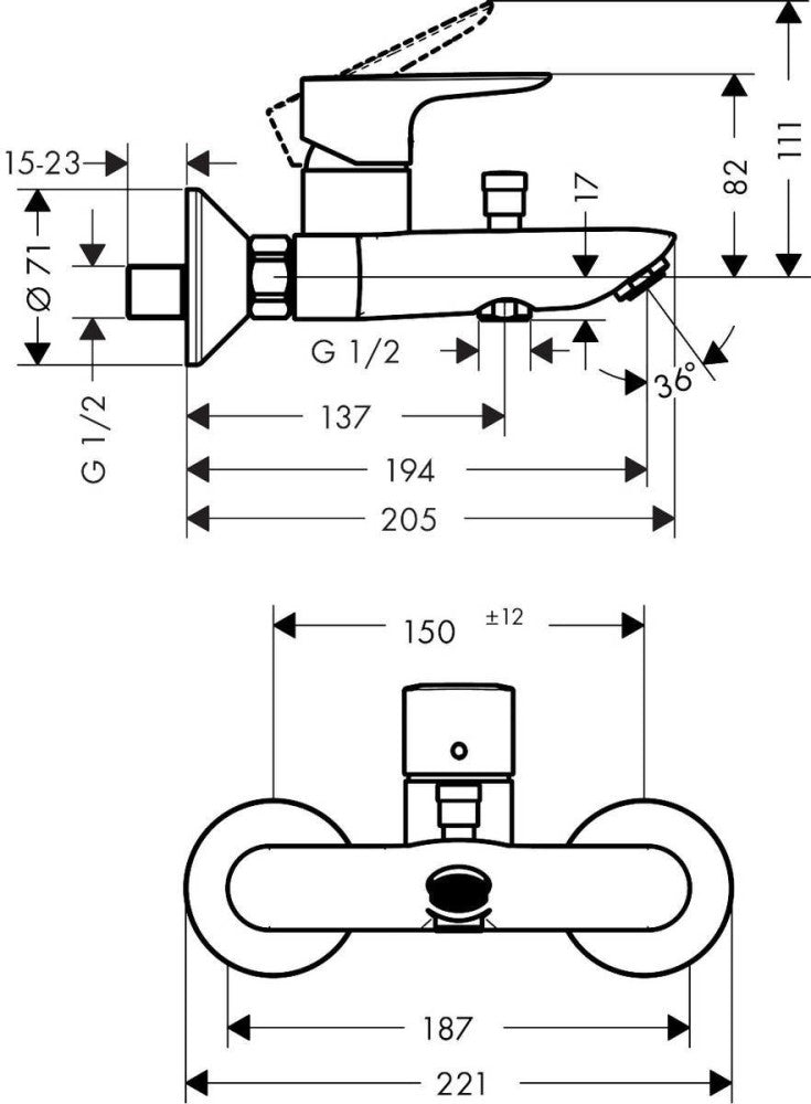 PIPA HANSGROHE TALIS E ZA KAD BBR 71740140