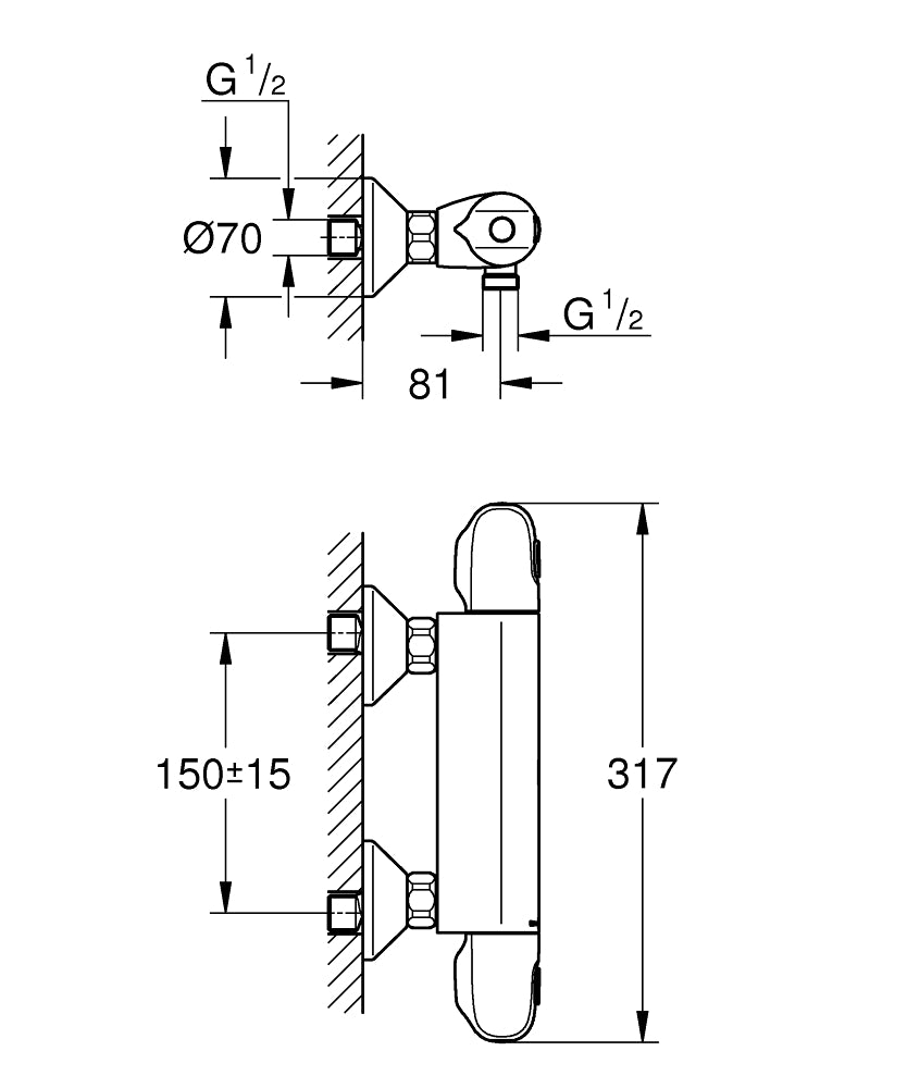 PIPA GROHE GTM 1000 NEW ZA TUŠ 34814 003