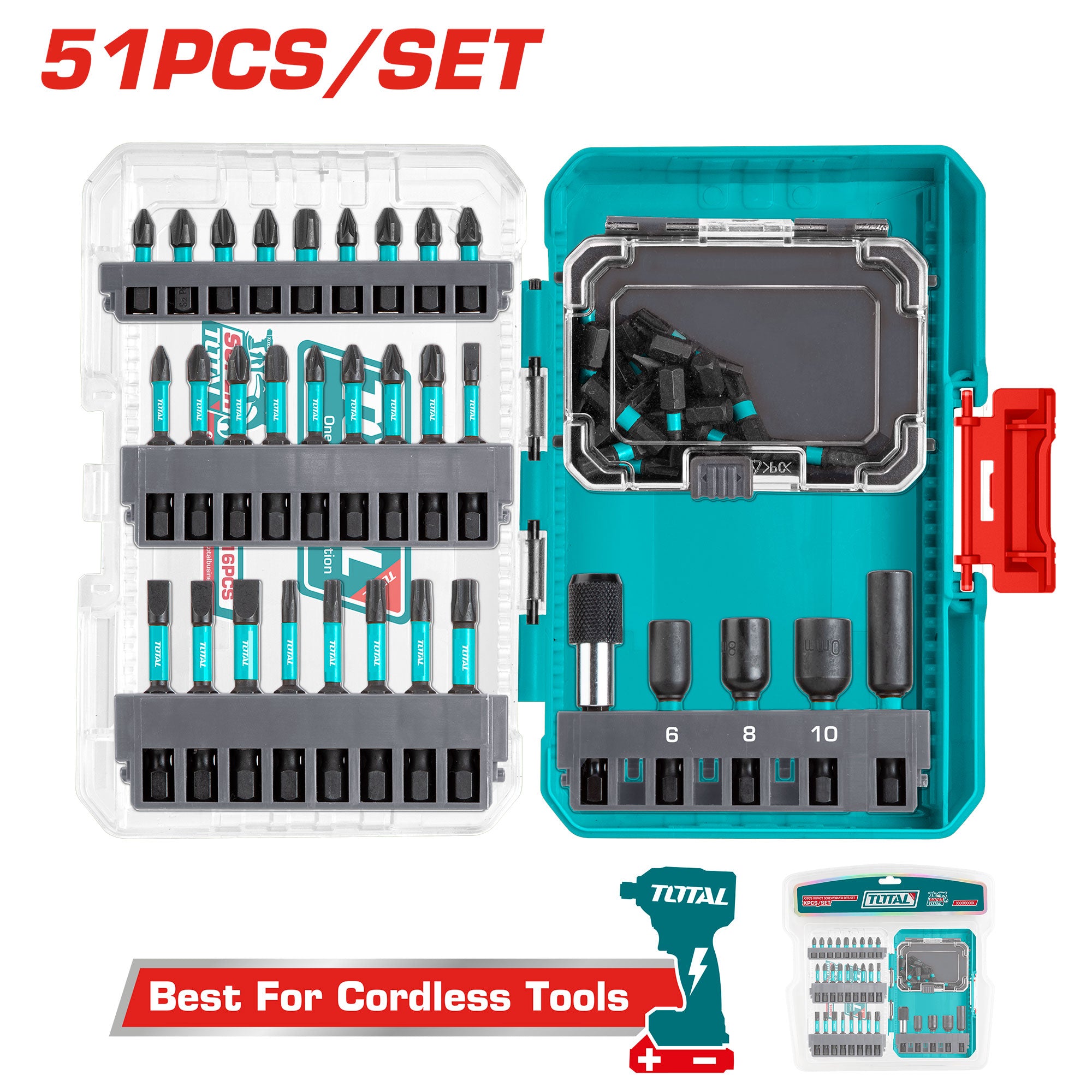 51-delni set udarnih izvijačev / INDUSTRIAL (TACSDL25106) TOTAL