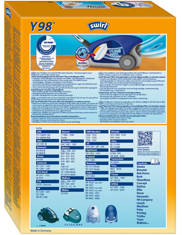 Swirl vrečke za sesalec Y 98