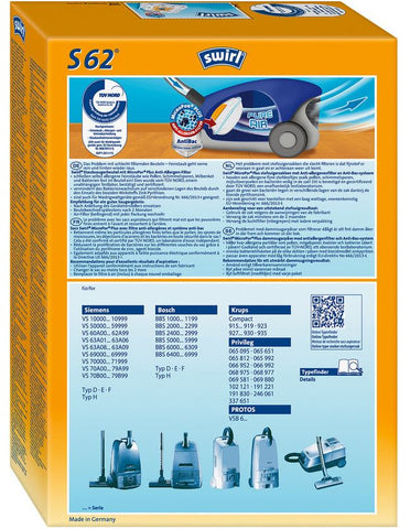 Swirl vrečke za sesalec S62