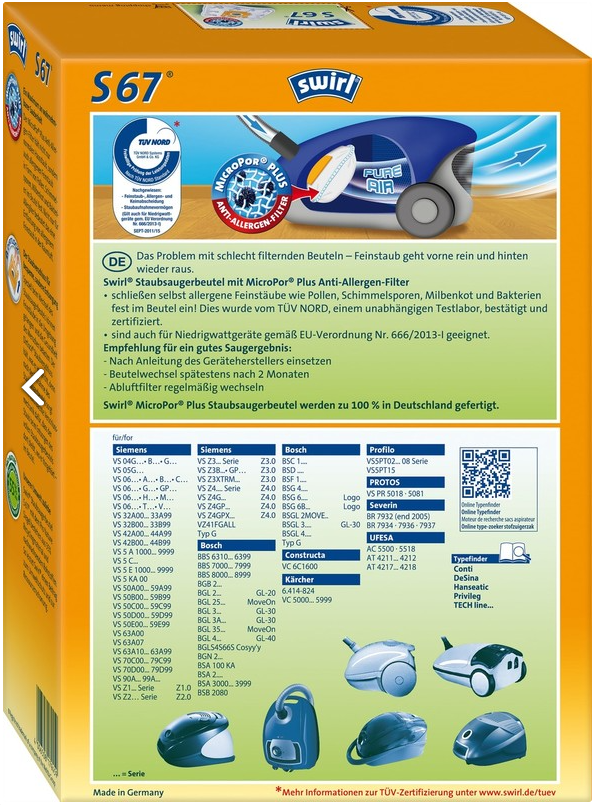 Swirl vrečke za sesalec S67