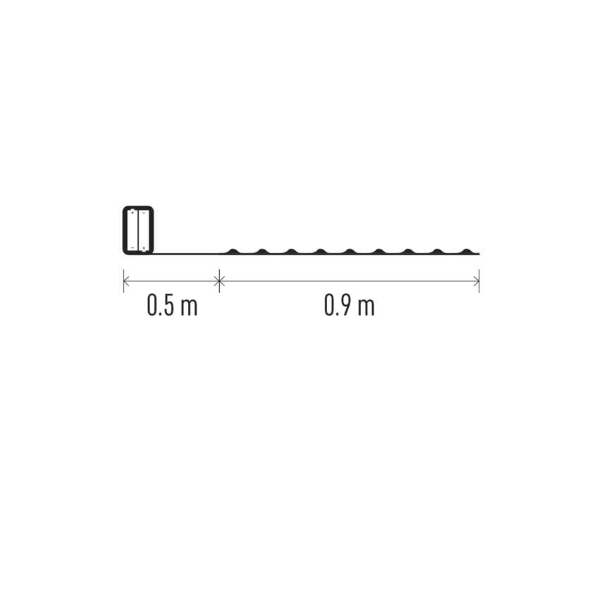 LED božična nano veriga srebrna, 0,9 m, 2x AA, notranja, hladna bela, časovnik